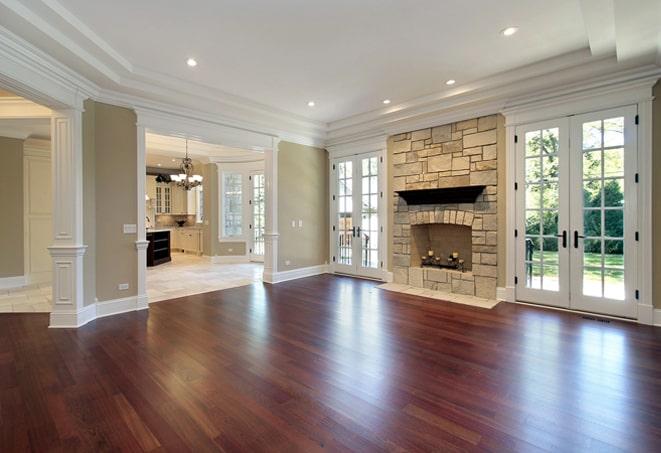 finished maple hardwood flooring in a modern kitchen